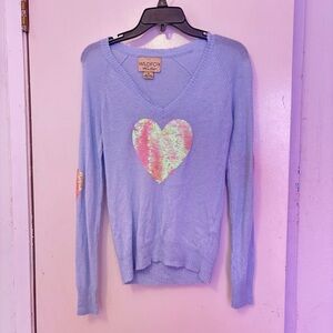 Wildfox Blue Heart Sweater